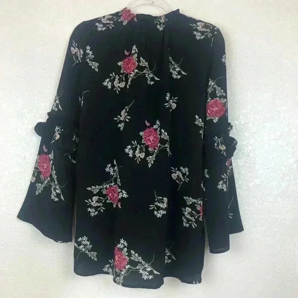 Neiman Marcus Floral Blouse size S Bell Sleeves - Picture 2 of 8
